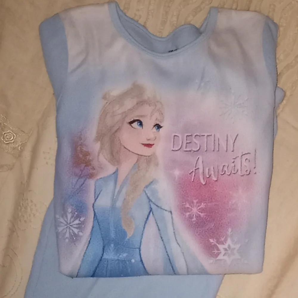 Disney Frozen Ana Elsa Winter Long Sleeve PJs Pajama Set Size 10/12